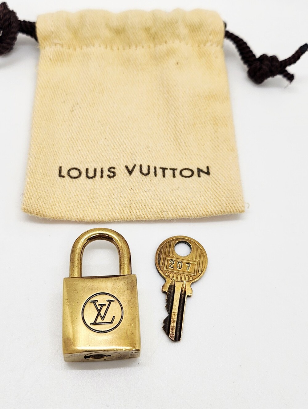 Louis Vuitton Vintage Padlock and Key Set With Dustbag #207